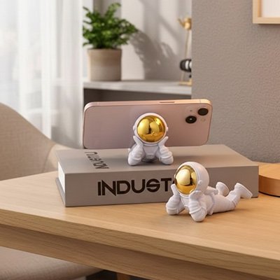 support-téléphone-en-forme-astronaut-sur-le-bureau 