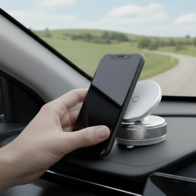 telephone-pose-sur-un-support-telephone-voiture-magnetique 